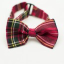 Dog Wool Tartan Plaid Bow Tie “Crea”     =one of a kind style=